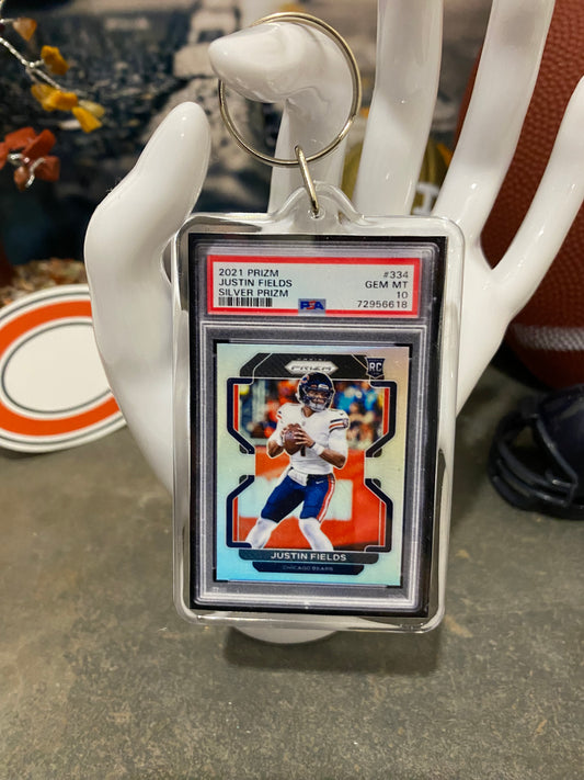 2021 Prizm Justin Fields PSA Slab Keychain