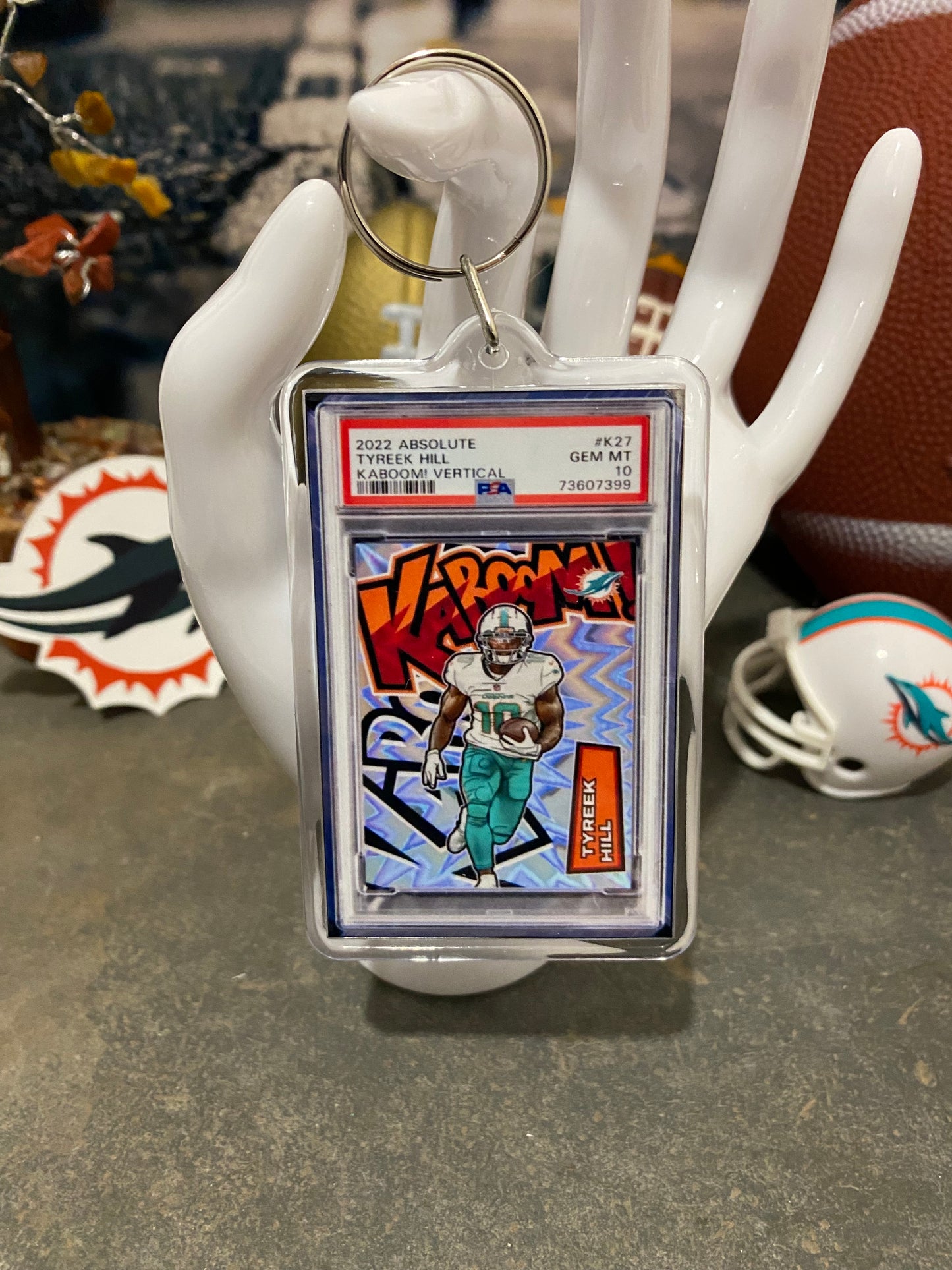 2022 Absolute Tyreek Hill Kaboom! (VERTICAL) PSA Slab Keychain