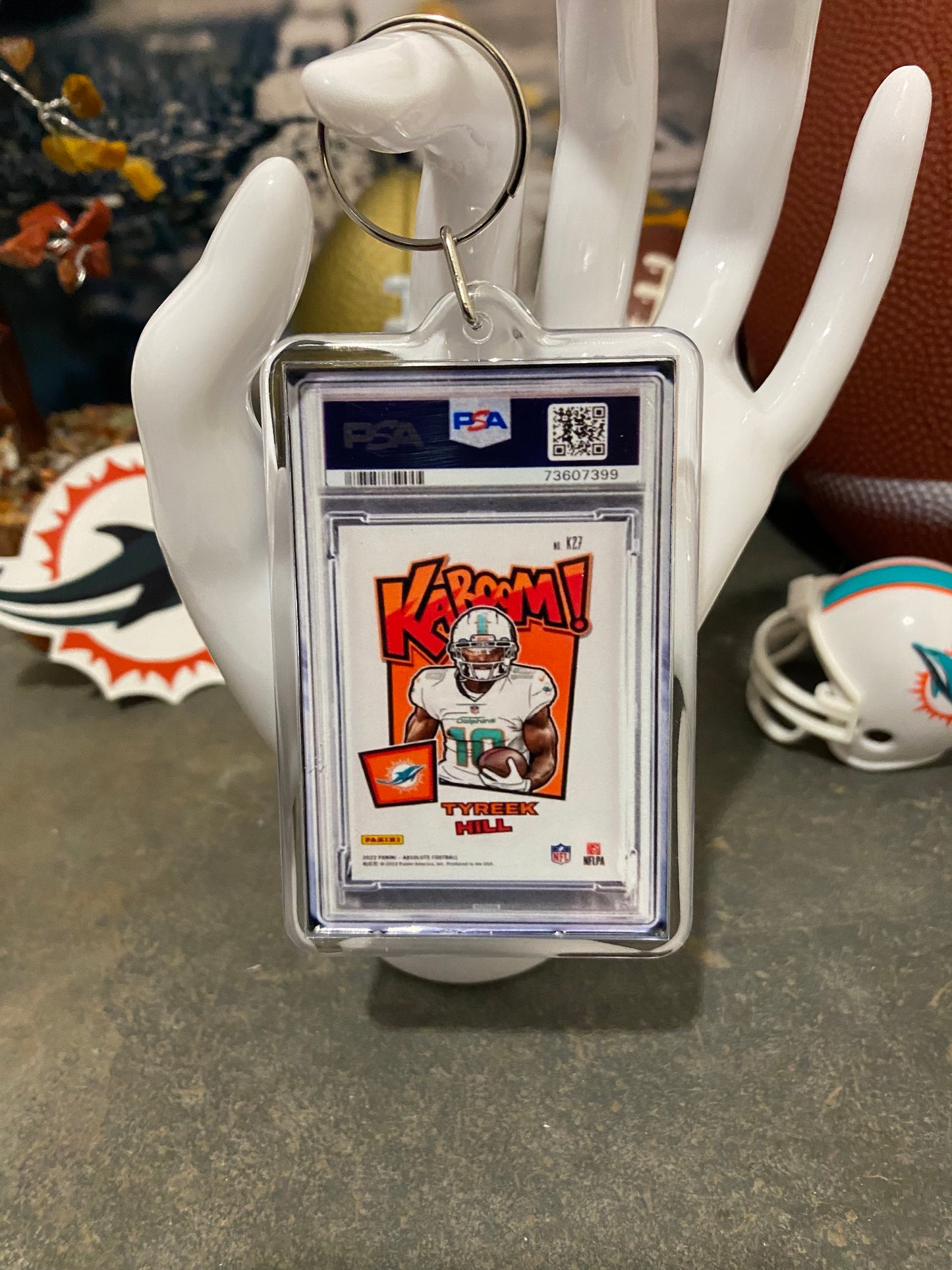 2022 Absolute Tyreek Hill Kaboom! (VERTICAL) PSA Slab Keychain