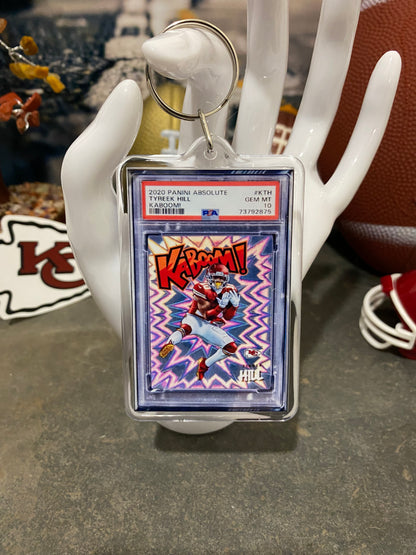 2020 Panini Tyreek Hill Kaboom! (PURPLE) PSA Slab Keychain