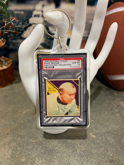 1935 National Chicle Knute Rockne PSA Slab Keychain