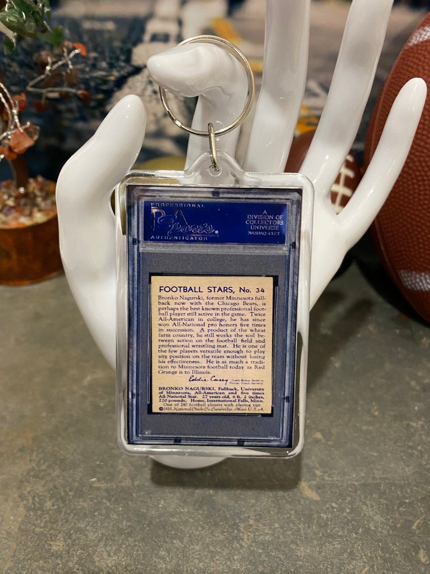 1935 National Chicle Bronko Nagurski PSA Keychain