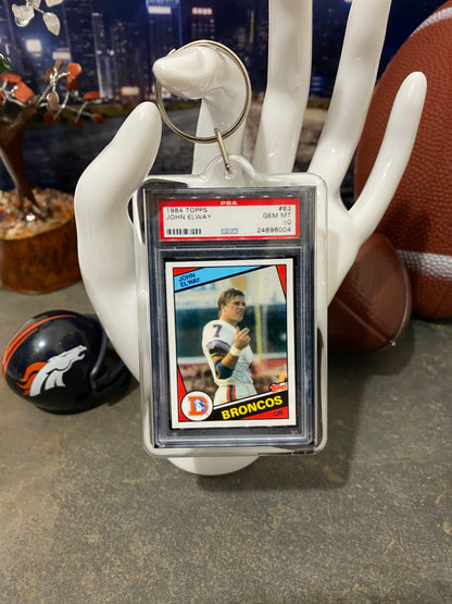 1984 Topps John Elway Rookie PSA Slab Keychain