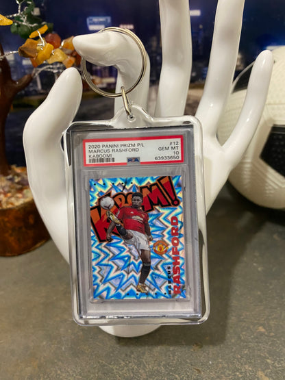 2020 Panini Prizm Marcus Rashford Kaboom! PSA Slab Keychain