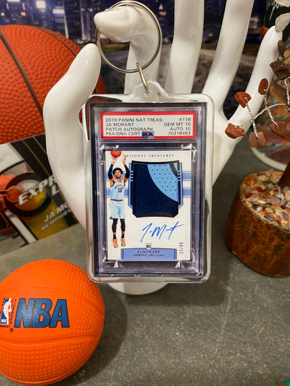 2018 Panini Nat Treas Ja Morant PSA Slab Keychain